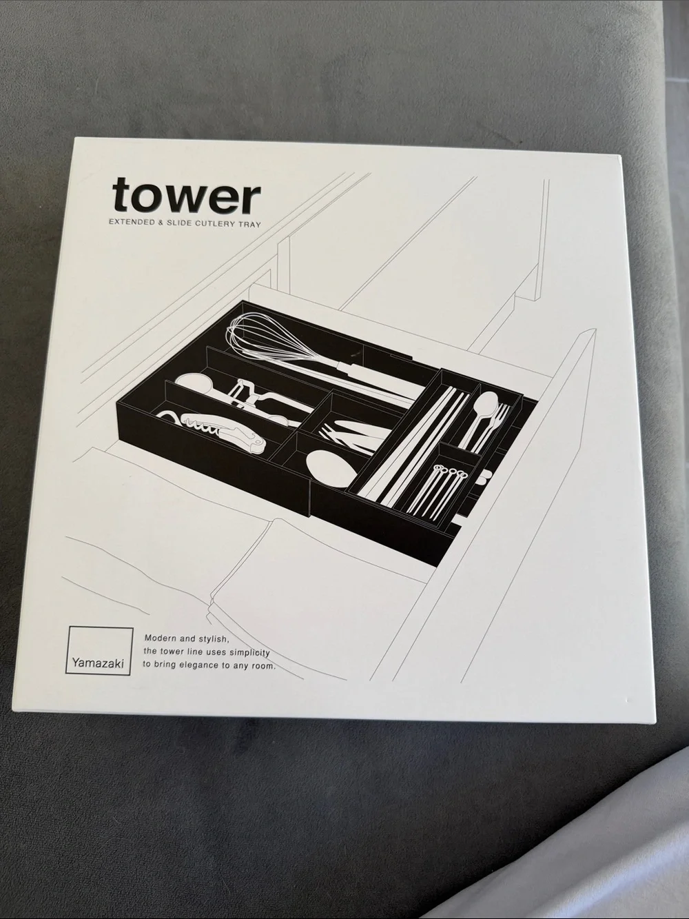 Yamazaki Tower White Adjustable Cutlery Organizer